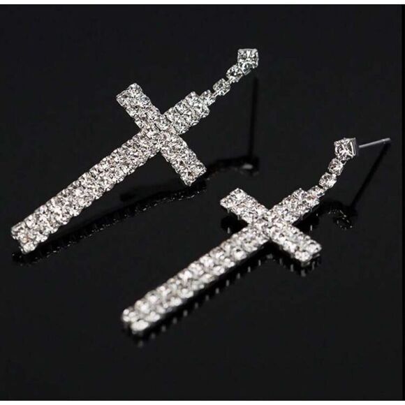 Cross Earrings - Picture 7 of 8